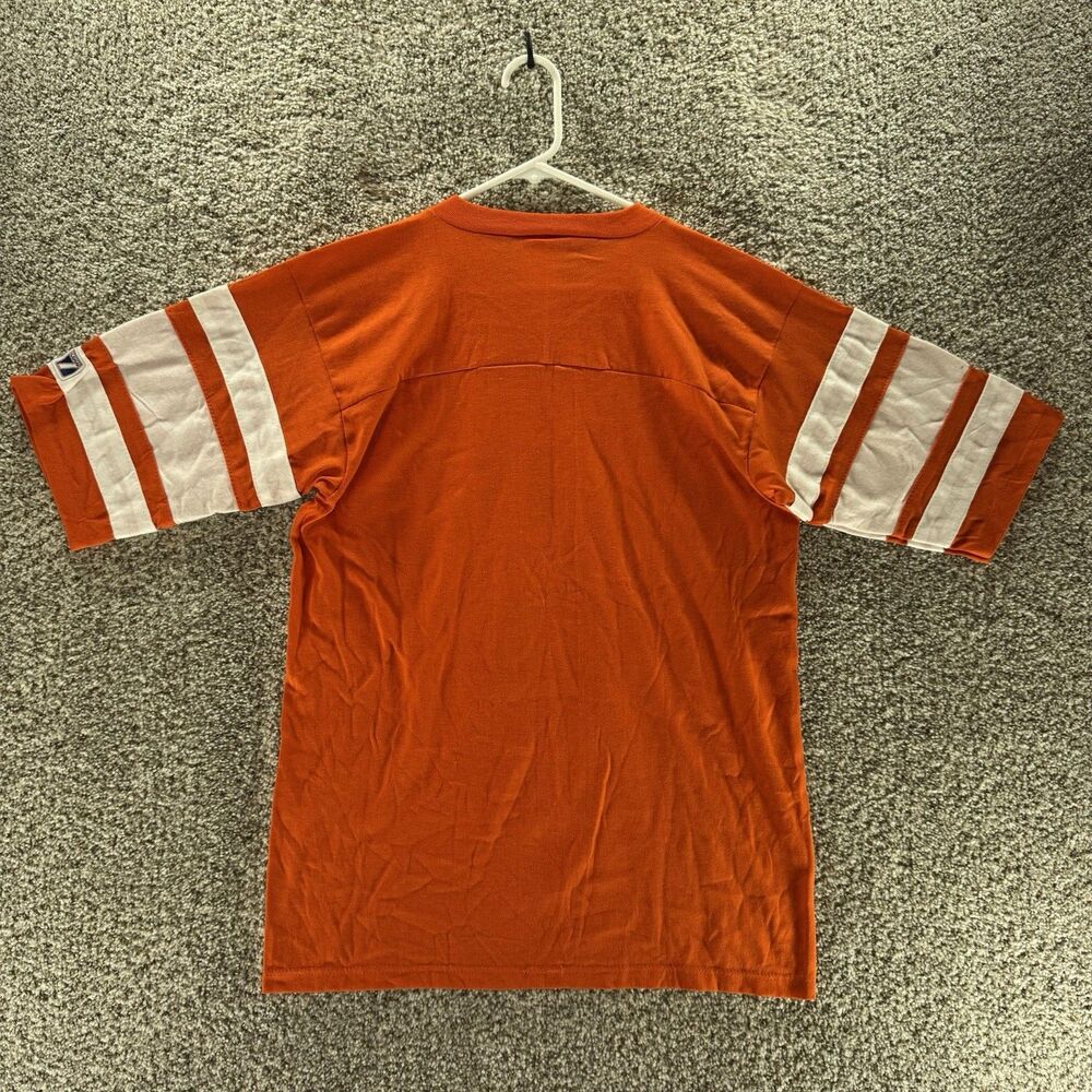 Vintage 80s Clemson Tigers Shirt Mens Medium‎ Orange Logo 7 Raglin Deadstock USA - Picture 11 of 15